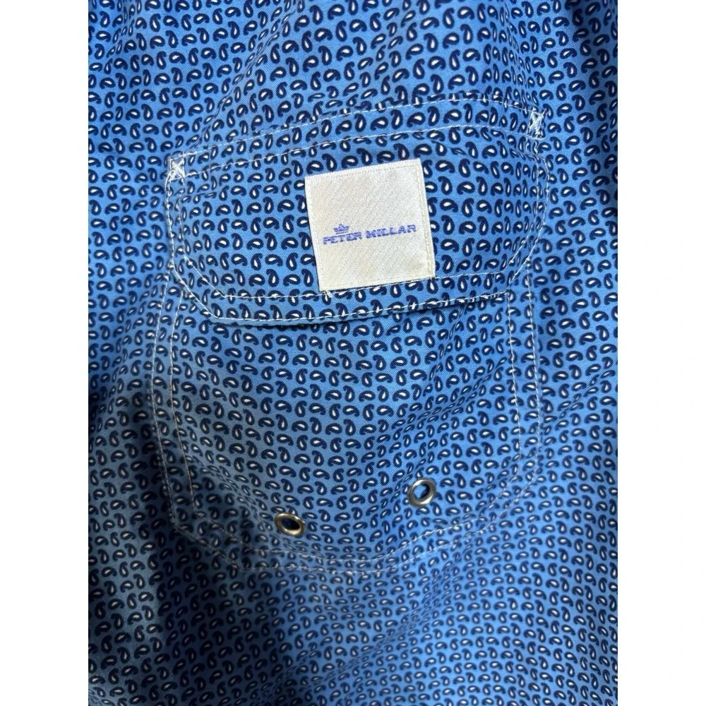 Peter Millar Swim Shorts Trunks Extra Large Blue Mens Performance Pockets Lined